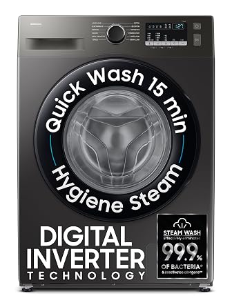 Samsung 7 kg, 5 Star, Hygiene Steam, Quick Wash, Digital Inverter Motor, Fully-Automatic Front Load Washing Machine (WW70FG4S02AXTL, Inox)