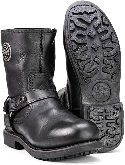 Milwaukee Leather MBM9042 Men's Black Ruf Leather Short Harness Motorcycle