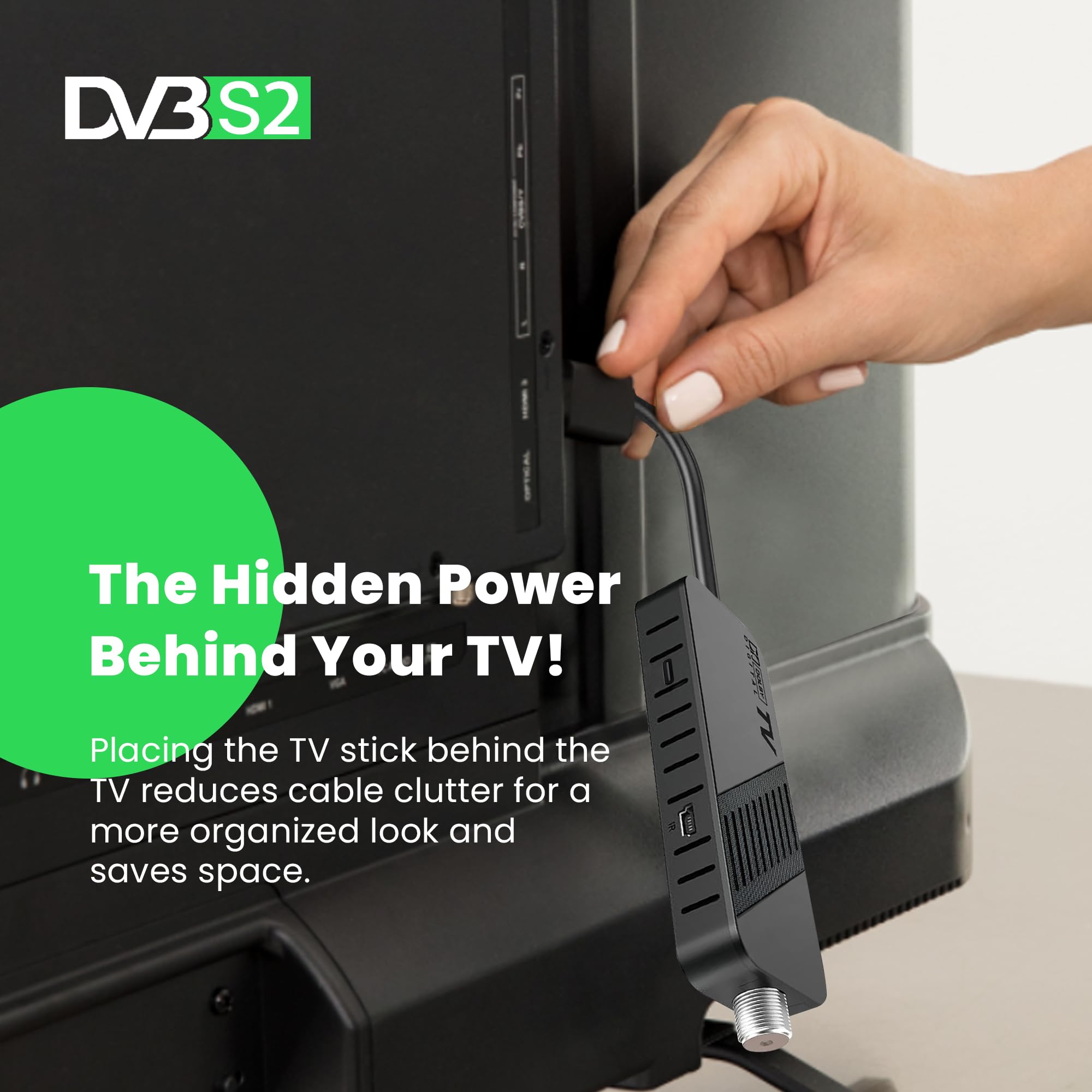 LEYF DVB-S2 Sat Receiver Full HD 1080P HDMI TV Stick Digitalanzeige 2in1 Universal Fernbedienung USB Astra Hotbird Vorinstallation