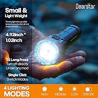Vista 3 de Rechargeable Flashlights Mini Tactical High Lumen, Super Bright LED Small Flashlight with Magnetic Base, High Powered Strong Flash Light, Pocket