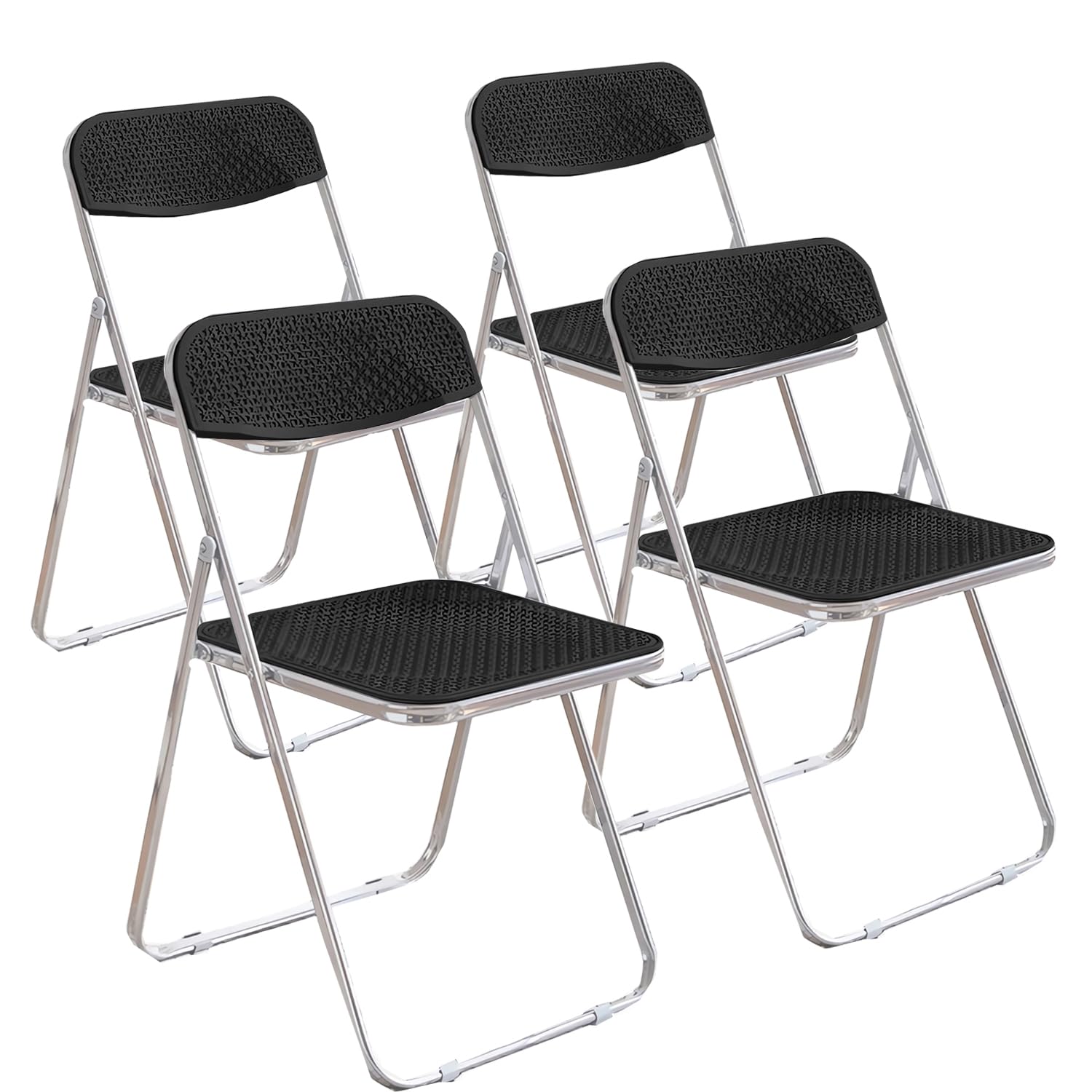HDHNBA 6 Pack Plastic Folding Chair Foldable Plastic Chair, Outdoor Indoor Portable Party Chairs,Stackable Commercial Seats with Steel