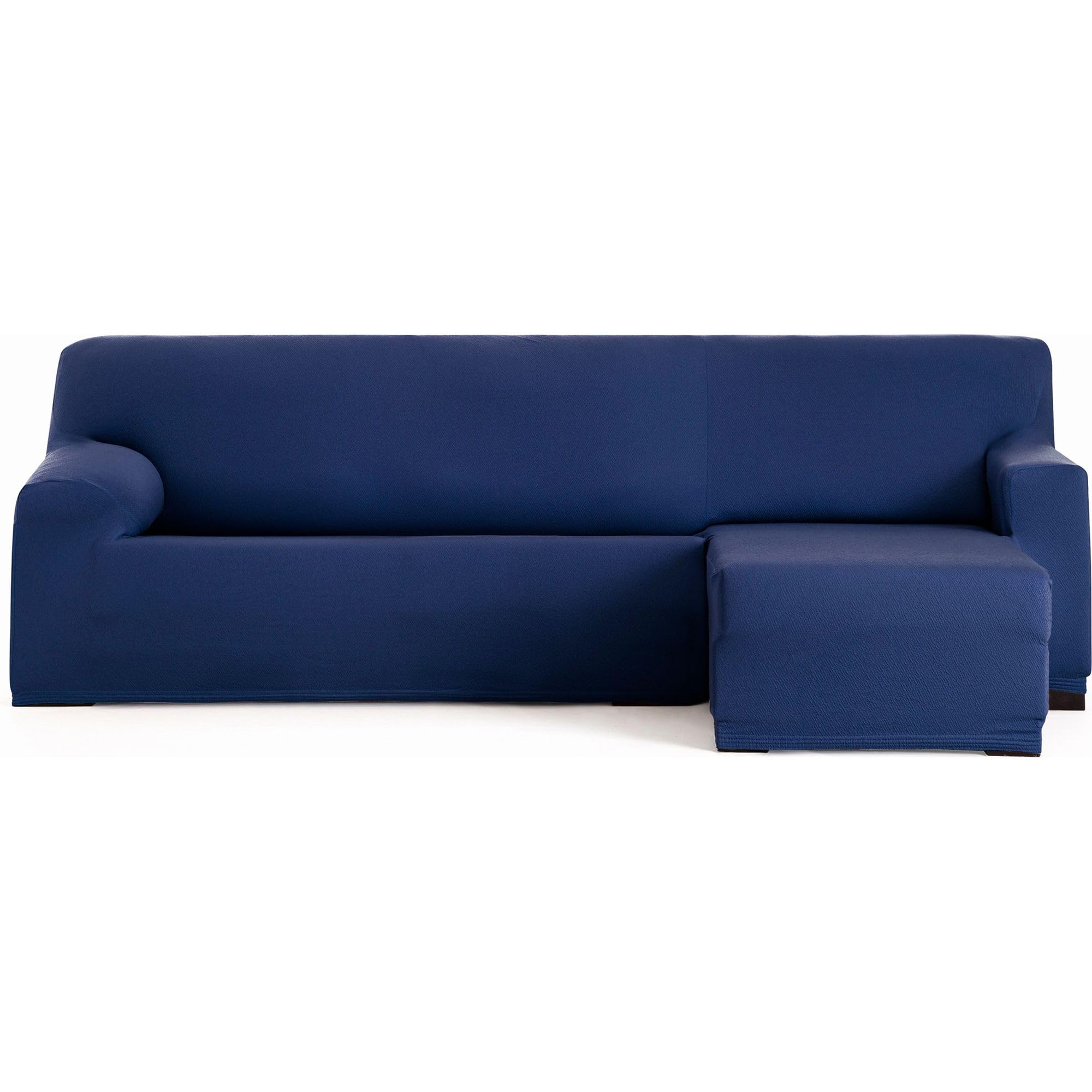 ECOMMERC3 | Chaise longue Cover Short Right Arm Bi-Elastic Breathable – Blue Chaise Lounge Sofa Cover with Elastic Straps and Foams, Wear Protection