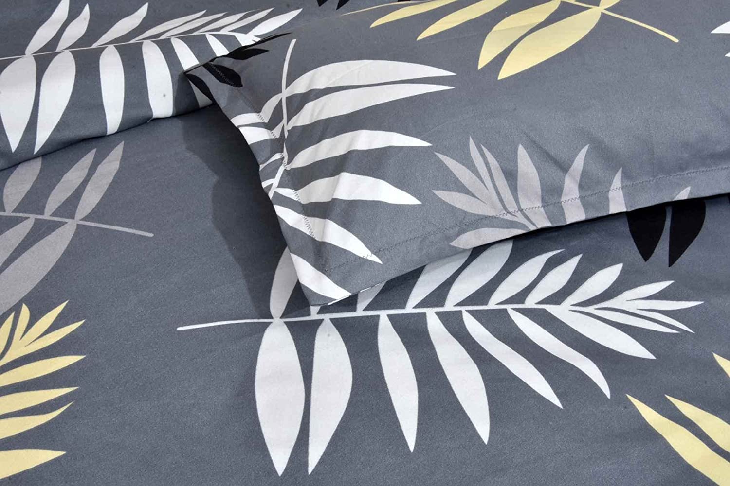THE HOME STYLE Super Soft Glace Cotton King Size Printed Pillow Covers ll Pillow Cases ll Set of 2 Piece- 18"x 28" Inches (Midnight Leaf)
