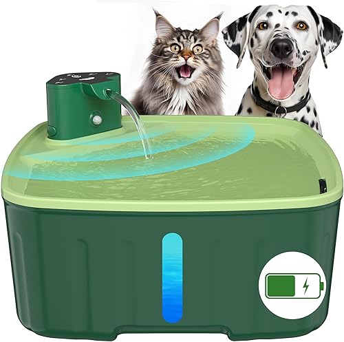 Miniatura 9 de Fuente de agua inalámbrica para perros, fuente de agua grande de 2.1 galón/8 litros, funciona con pilas, fuente de agua para perros con sensor