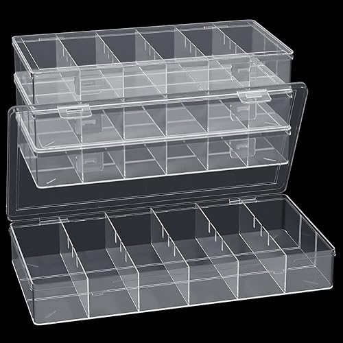 Paquete de 4 cajas de almacenamiento de plástico transparente, caja organizadora de herramientas de maquillaje, organizador de pasadores de Bobby