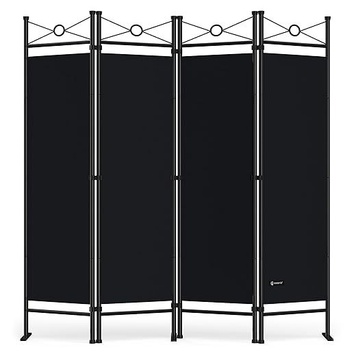 CASARIA® Lucca Room Divider Paravent | 180x163cm | 4 Flexible Partitions | Adjustable Privacy Screen | Indoor & Garden | Space-Saving & Multifunctional | Grey Anthracite