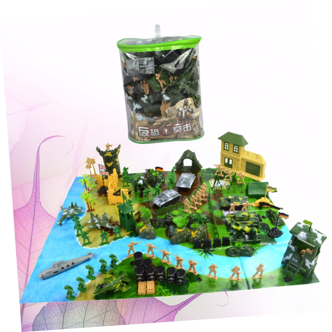 SUPVOX Model Set 130pcs Army Men Toys Contemporary Soldiers Action Figures Table Toy