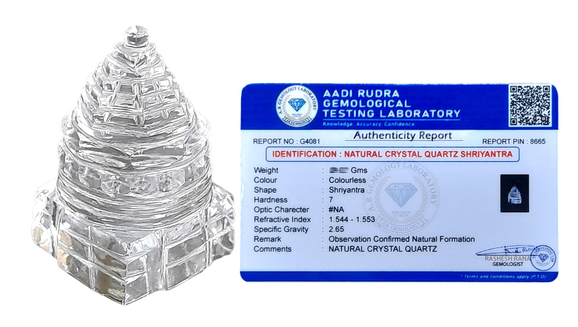 Quartz transparent Shri Yantra pour purifier votre coin méditation