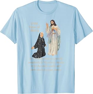 3 PM Hour of Mercy Saint Faustina and Merciful Jesus T-Shirt
