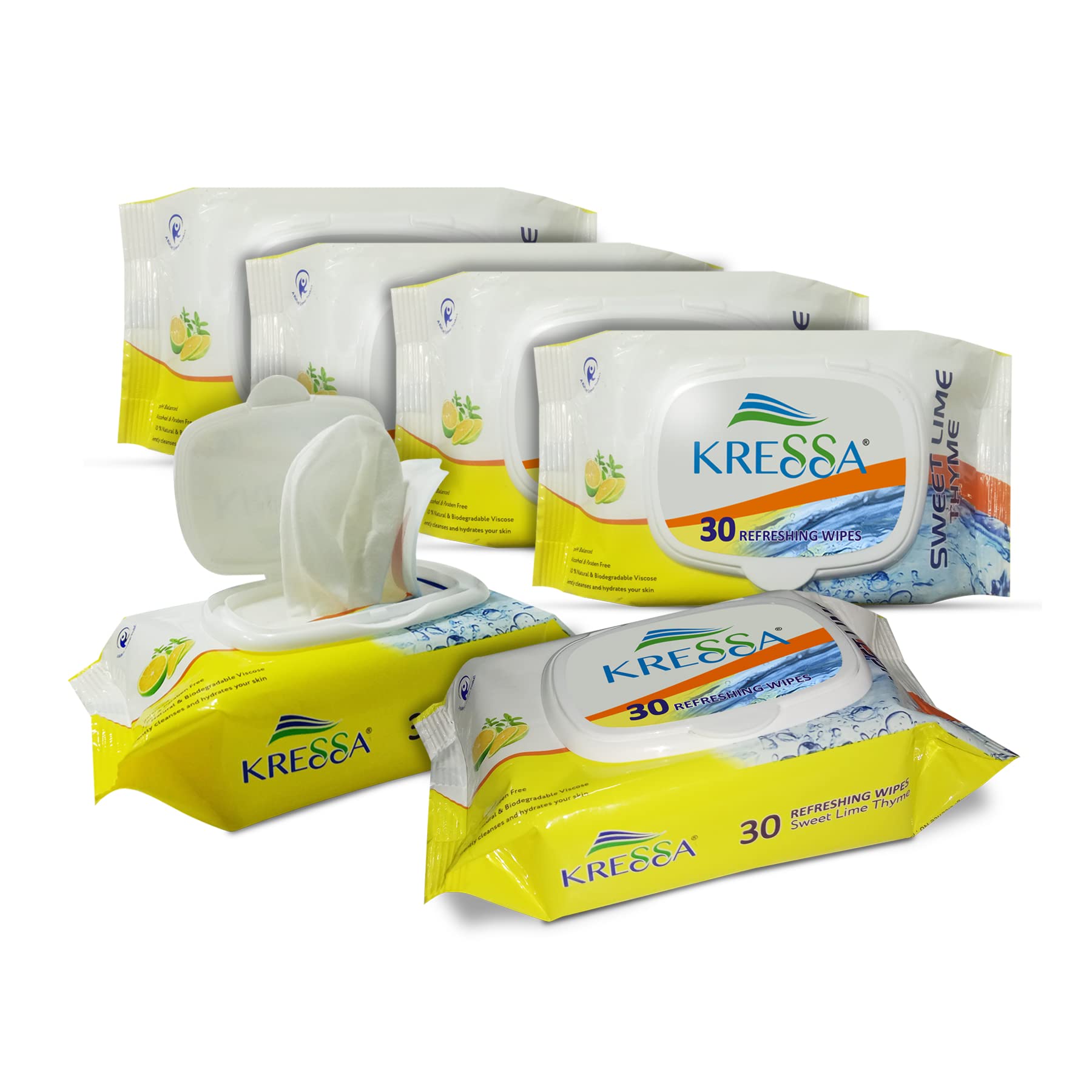 Kressa Face Wet Wipes Sweet Lime Thyme Pack Of 6 Total 180 Wipes (Pack Of 6) (B0B5V8LRN2) Amazon Price History, Amazon Price Tracker
