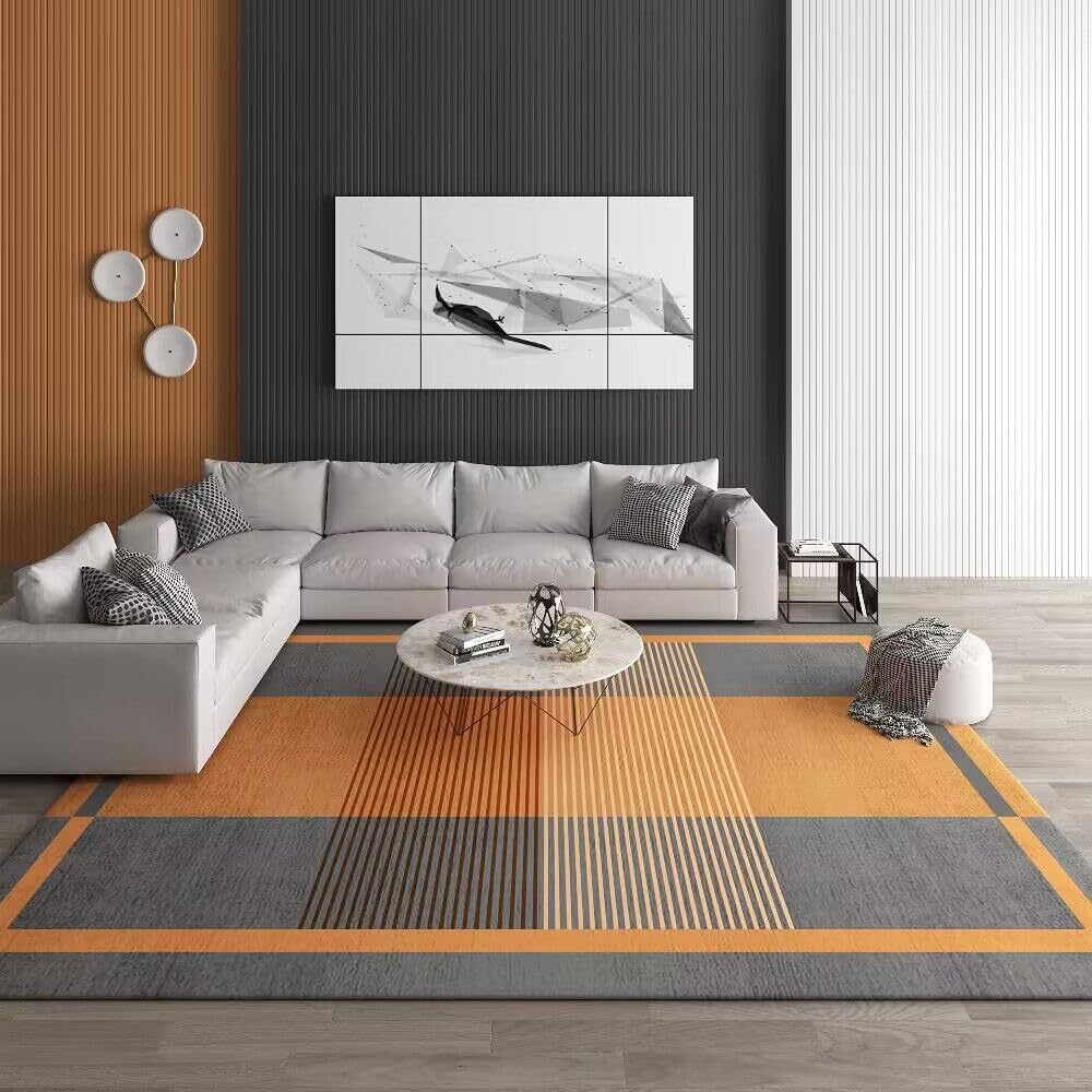 Tapis grand salon fini les glissades avec ce tapis antidérapant poil ras doux