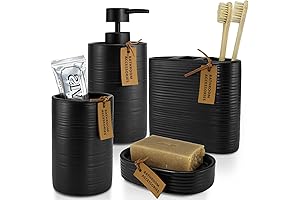 Black Bathroom Accessories Set