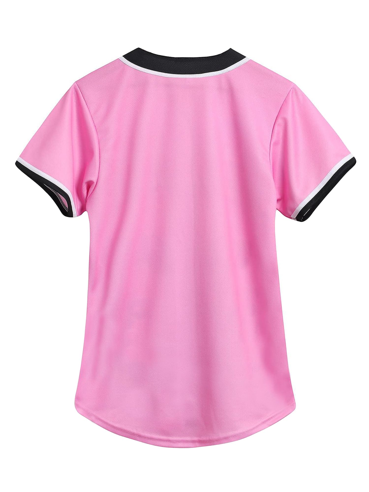 Amzdest 90s Clothing for Women, Unisex Hip Hop Party, Bel Air 23 Baseball Jersey Short Sleeve Button Down Shirt (23Pink, Large)