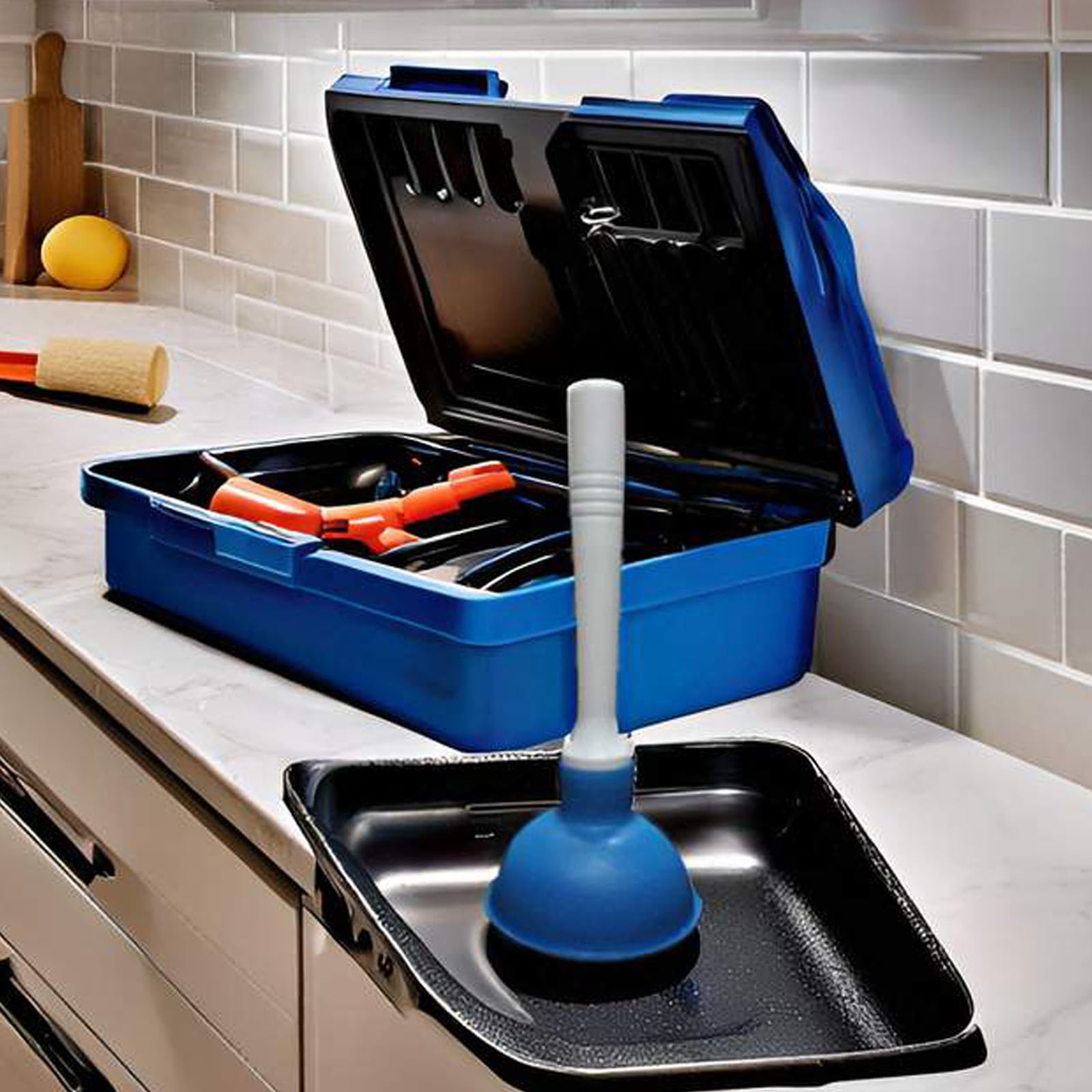 Desatascador Ventosa de Mano Pequeño, Mini Desagüe Émbolo de Color de 10 cm de Diámetro Interno, Mango de Plástico de 22 cm para Fregadero de Cocina, Inodoro, Baño, Ducha, Azul