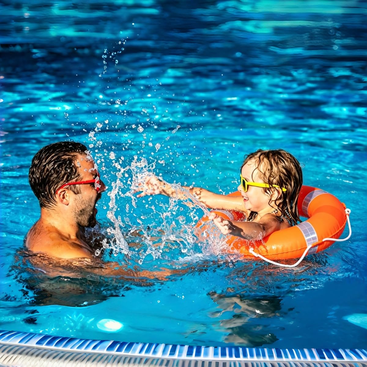 Rettungsring-Set, 50,8 cm, Rettungsring und schwimmendes schwimmendes Rettungsseil, 20 m, Schwimmring aus Schaumstoff, Sicherheits-Wurfring mit Umlaufseil, Wurfgerät