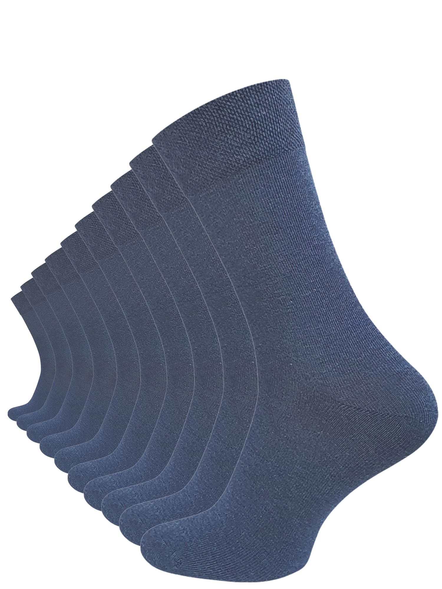 Cotton Prime 10 Paar Komfortsocken ohne Gummibund & Naht – 80% Baumwolle – Bequeme Gesundheitssocken mit Komfortbund für Damen & Herren, jeansblau, Gr. 39-42