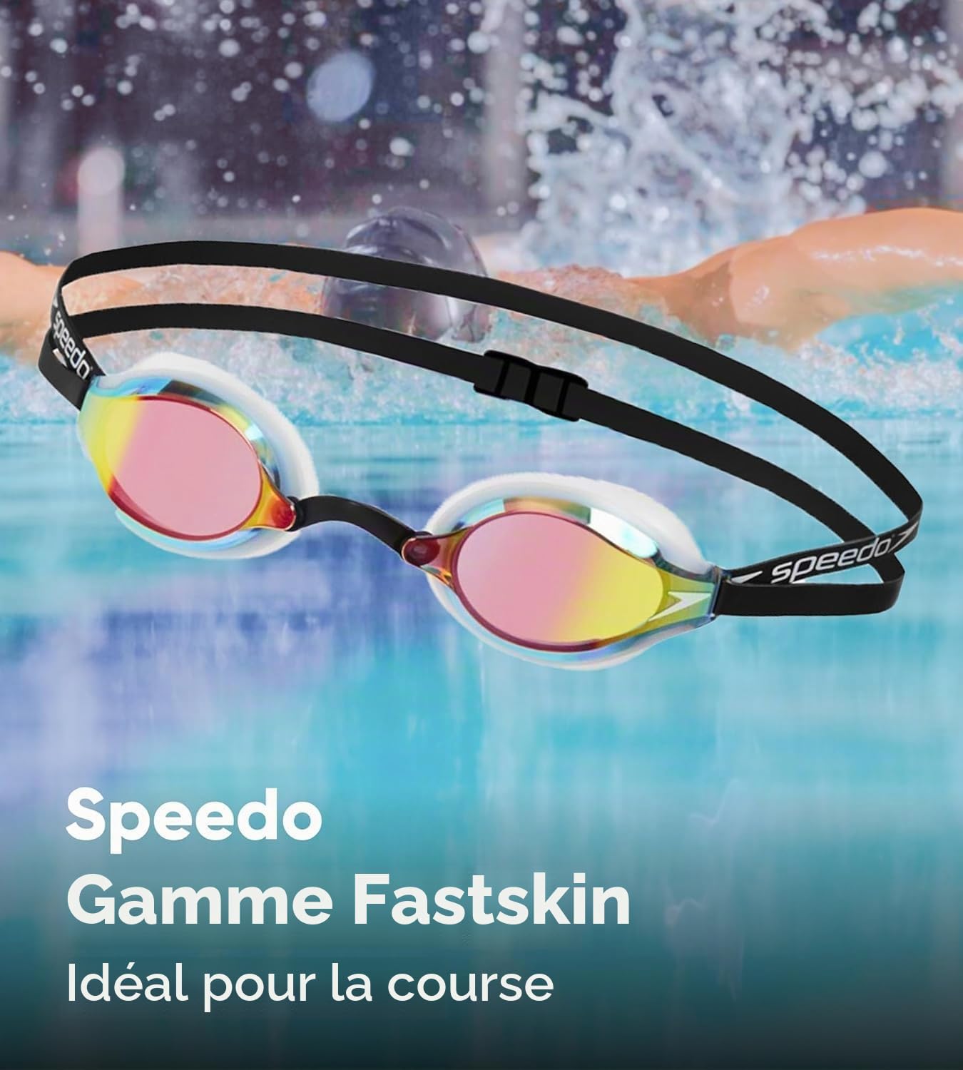 Speedo Unisex Fastskin Speedsocket 2 Swimming Goggles, Competitive Racing Goggles, Anti-Fog, Anti-Leak
