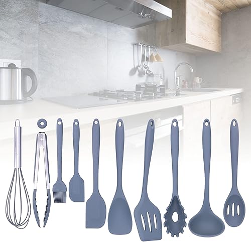 Miniatura 4 de Utensilios de cocina, juego de 10 piezas de utensilios de cocina de silicona utensilios de cocina antiadherente espátula cuchara batidor de huevos