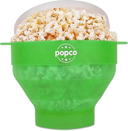 La original Popco - Palomera de silicona para microondas, con asas, para hacer palomitas de maíz, sin BPA y apta para lavavajillas, 10 colores