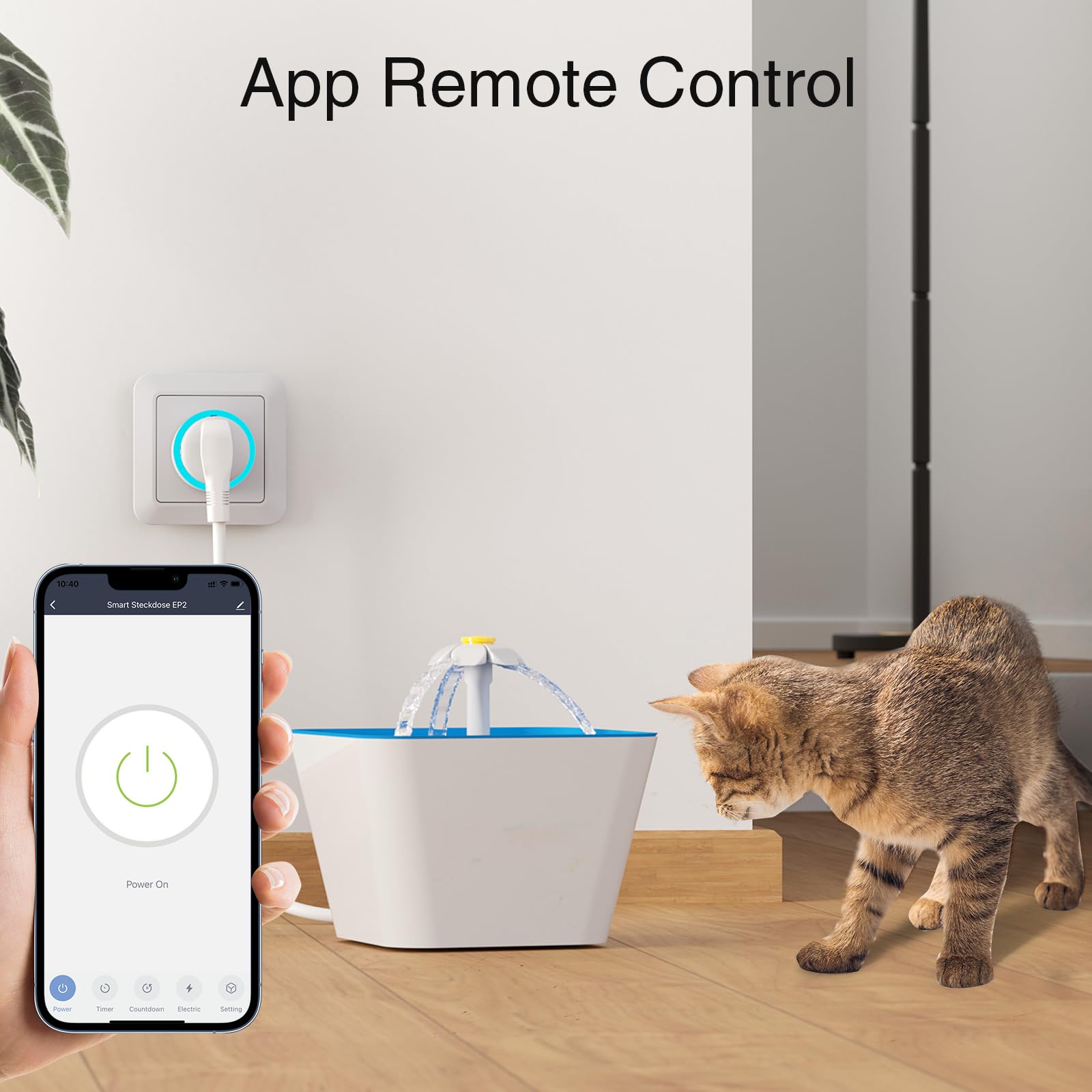 GHome Smart Prise Intelligente WiFi, ESP8285 | Support Clignotant Tasmota | Mesure Consommation Électrique, Télécommande via App, Compatible Alexa, 10A, Certifié TÜV, 2,4GHz