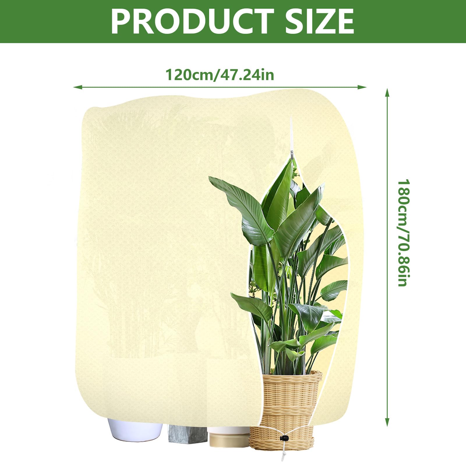 Voile D'hivernage 120x180 Cm Beige - Housse De Protection Pour Plantes En Pot, Non-tissé Respirant - Contre Gel, Vent, Nuisibles