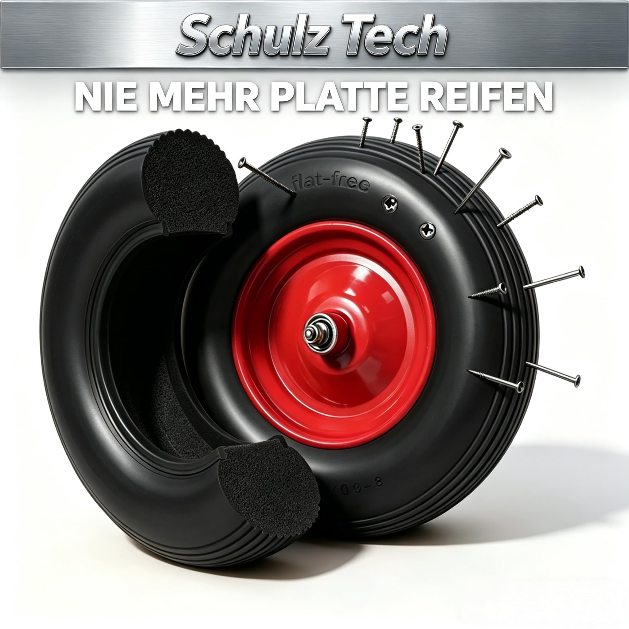 Schubkarrenrad (Rot-Schwarz)