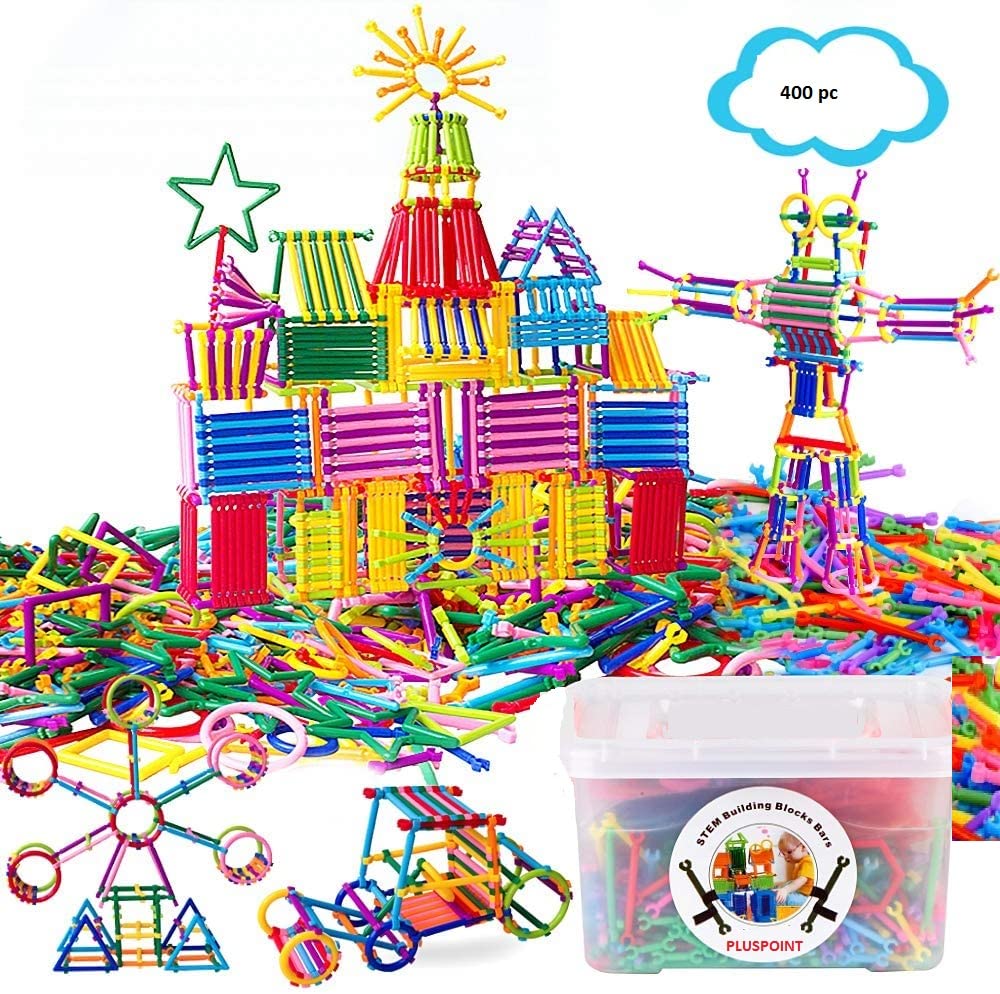 PLUSPOINT 400 Piece Sticks Blocks Building Toy to Build Different Shapes Construction Set 3D Puzzle Interlocking Creative Connecting Great STEM Toy for Boys and Girls (400 pc) (B09SGBWNFY) Amazon Price History, Amazon Price Tracker