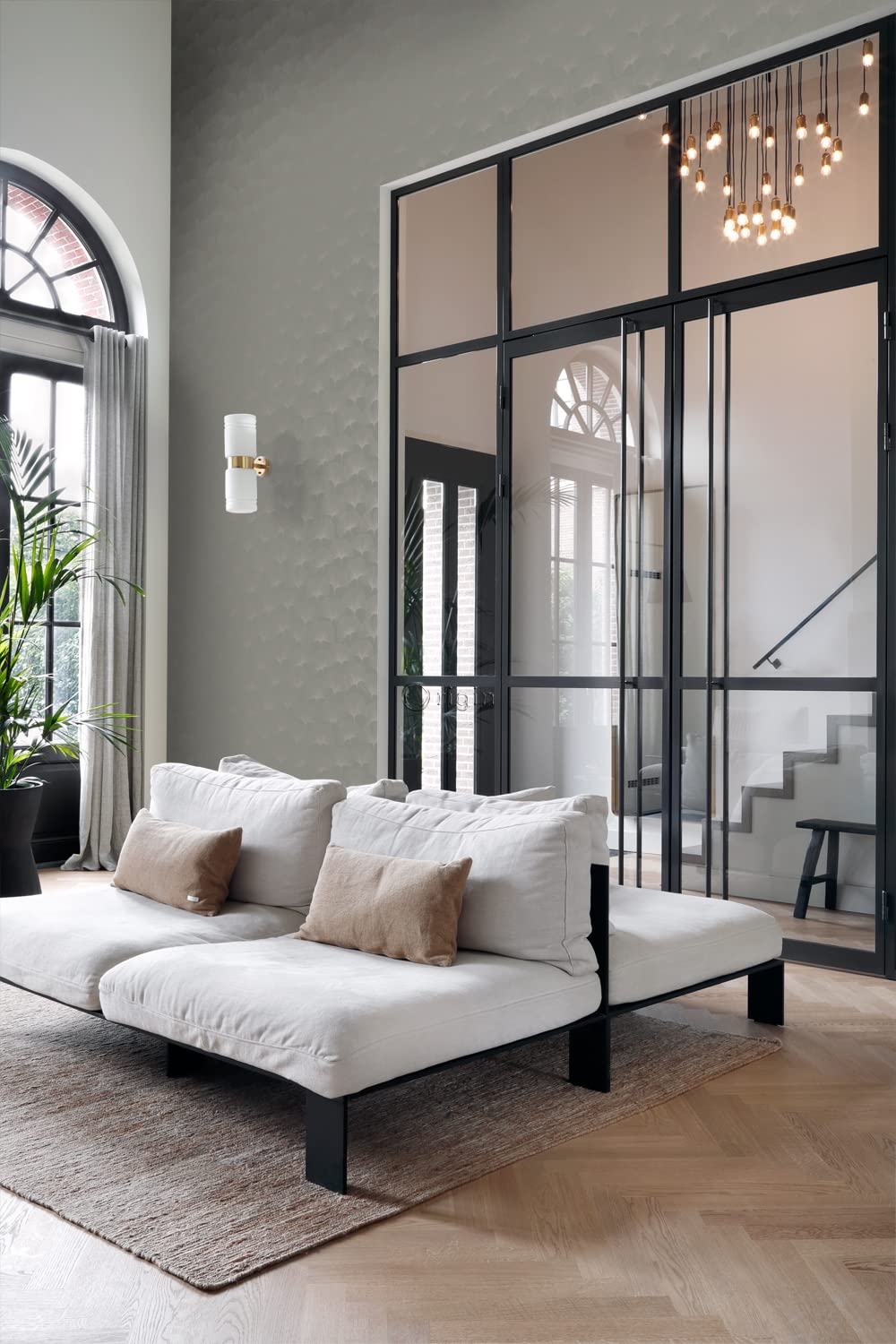 Origin Wallcoverings Tapeta liście miłorzębu ciepłej szarości 53 cm x 10.05 m