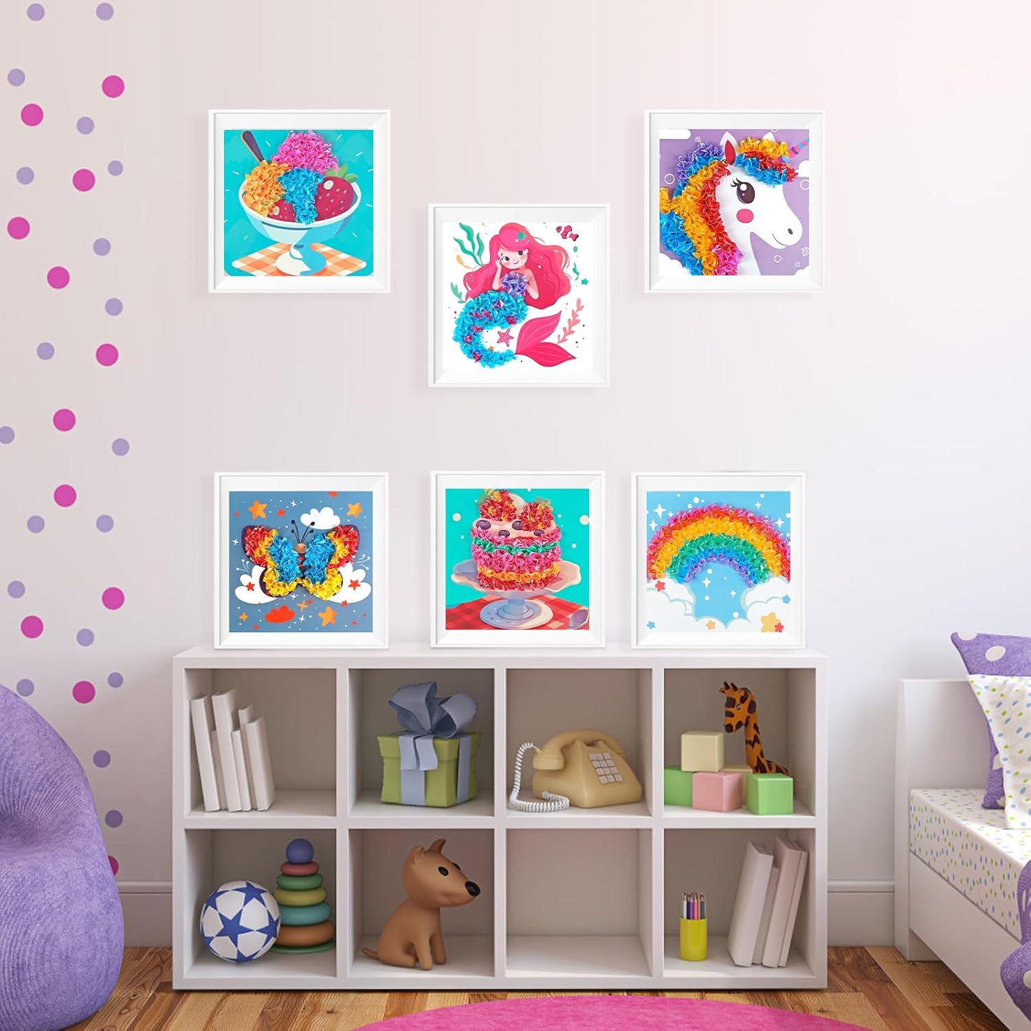 Plunack Craft Kits for Kids Unicorns Rainbow Mermaid Butterfly Cupcake Arts and Crafts for Kids Ages 4-8 9 10 11 12 Boys Girls Home Decor Birthday Christmas Gifts 6 DIY Themes Creative Activity Game