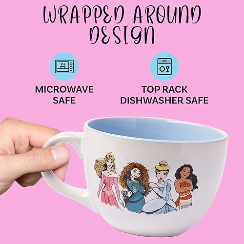 Miniatura 4 de Silver Buffalo Disney Princess Courage to be Kind con Tiana, Belle, Ariel, Mulan, Jasmine, Aurora, Mérida, Cenicienta y Moana Taza de Sopa