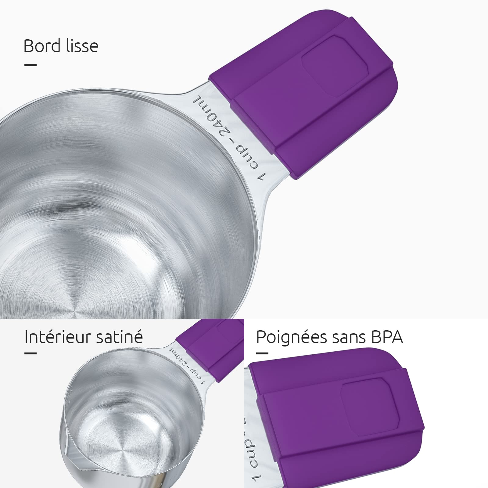U-Taste Lot de 13 Tasses et Cuillères à Mesurer Magnétiques, Couleur | Ustensiles de mesure en métal pour la cuisine et la pâtisserie (ingrédients secs et liquides)