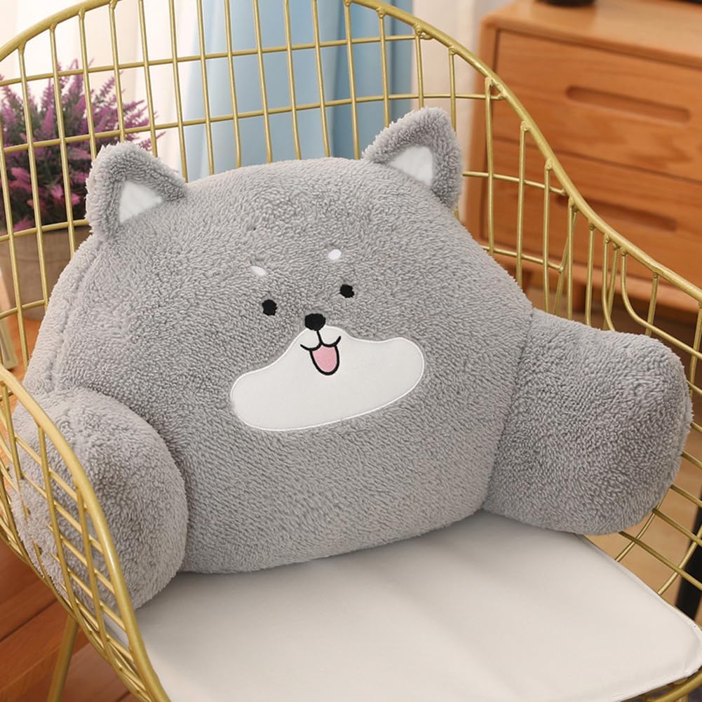 Tingting's Dream Cute Office Chair Waist Pillow Sedentary Bed Rest Reading Pillow Soft Sofa Lumbar Back Cushion Car Lumbar Pillow (White Rabbit, 60×30CM/23.6"×11.8")