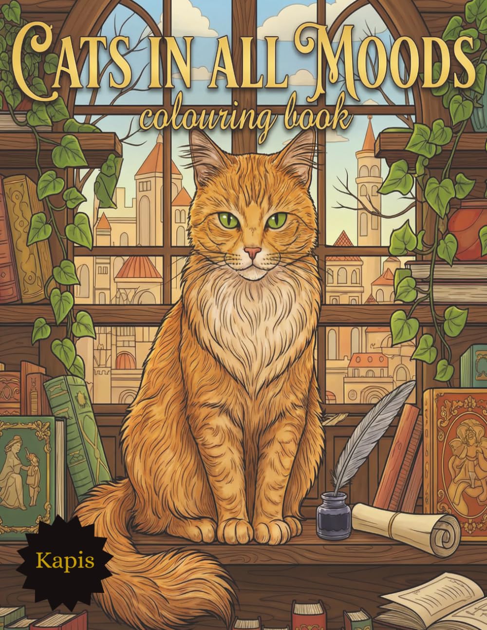 Cats in all moods: Colouring book