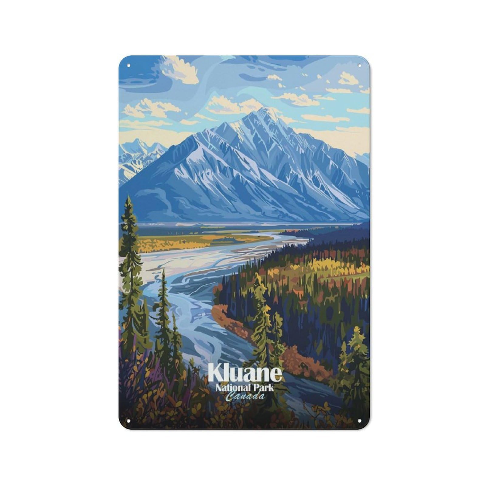 Junmoney Style-24 Vintage Garden Room Metal Sign 30X20cm Featuring Kluane National Park Canada Landscape, Utility Space Decor For Shed, Garden Room, Porch Or Garage