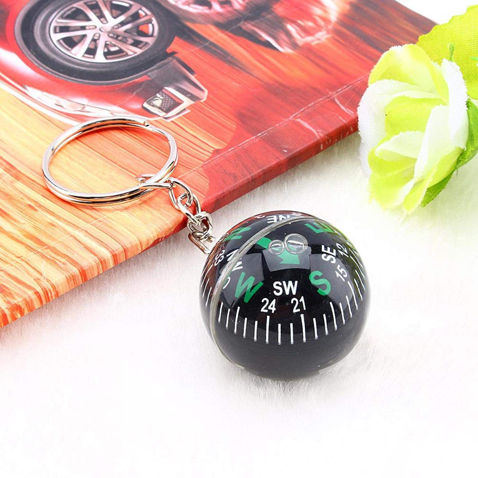Bussola Portachiavi A Sfera 28mm, Con Liquido, Per Escursionismo, Campeggio E Sopravvivenza, Design Pratico E Portatile