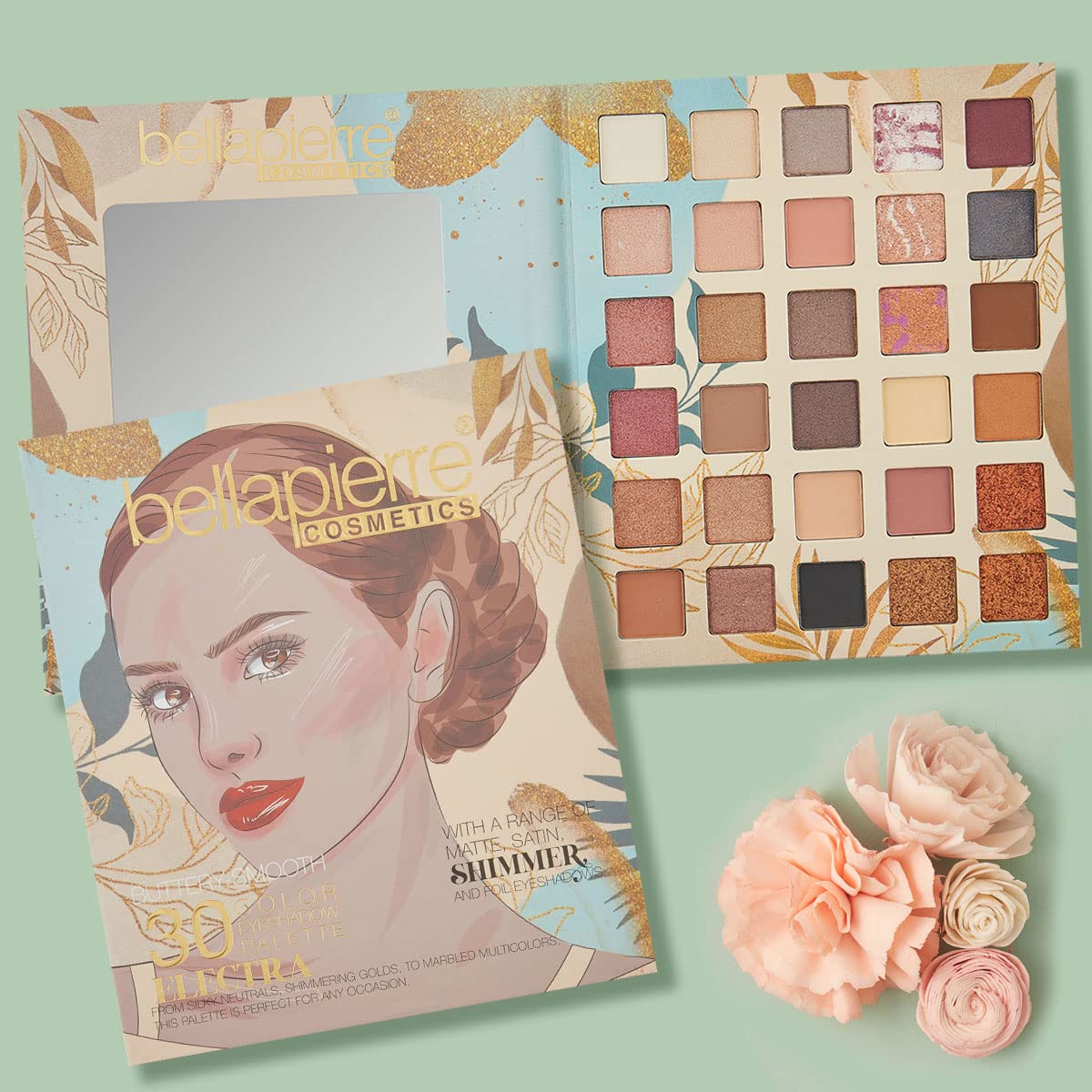 bellapierreElectra Eyeshadow Palette | 30 Shades in Matte, Satin, Shimmer, & Foil Finishes | Non-Toxic & Paraben Free | Natural & Cruelty Free