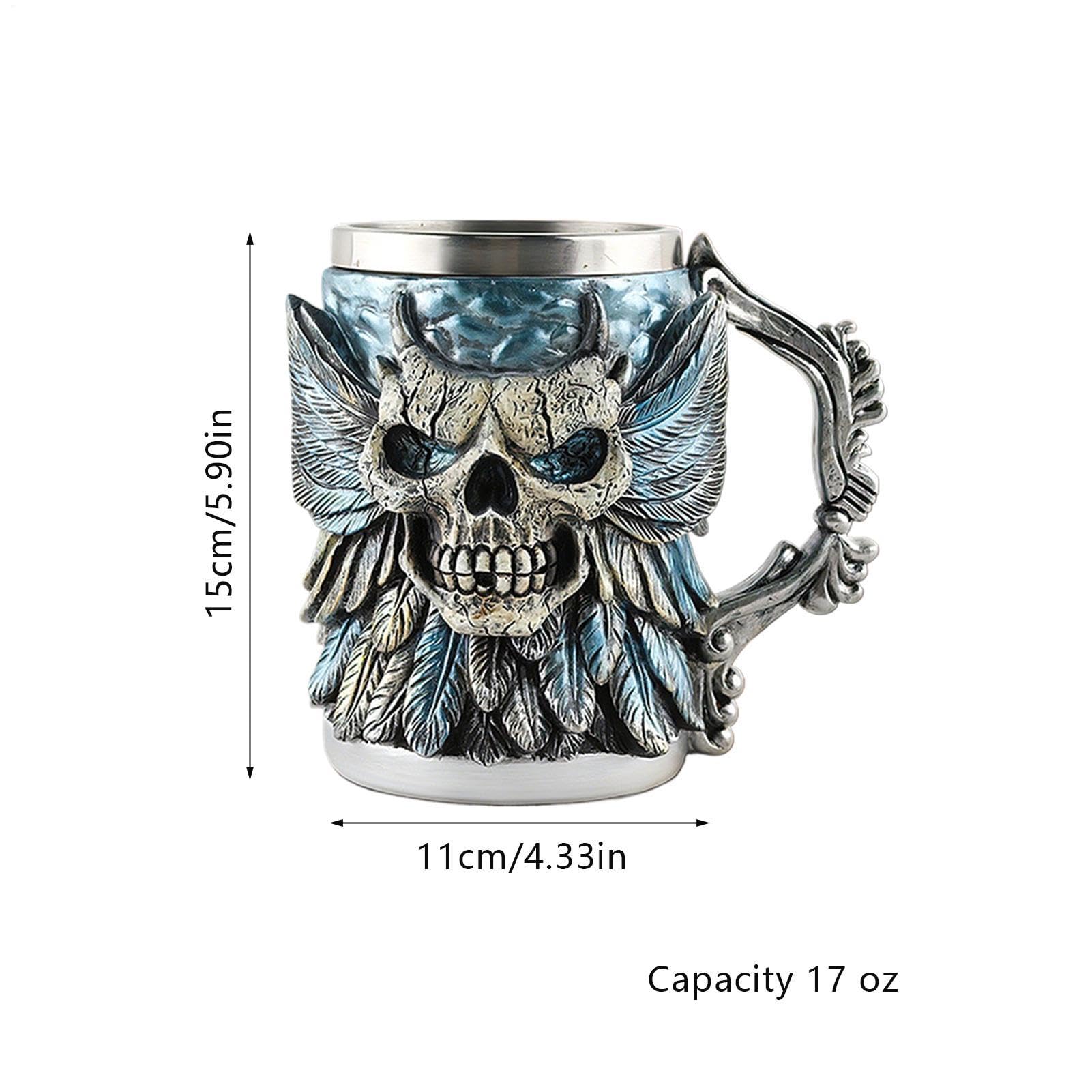 Generisch Tasse à café 500 ml motif squelette d'Halloween en résine