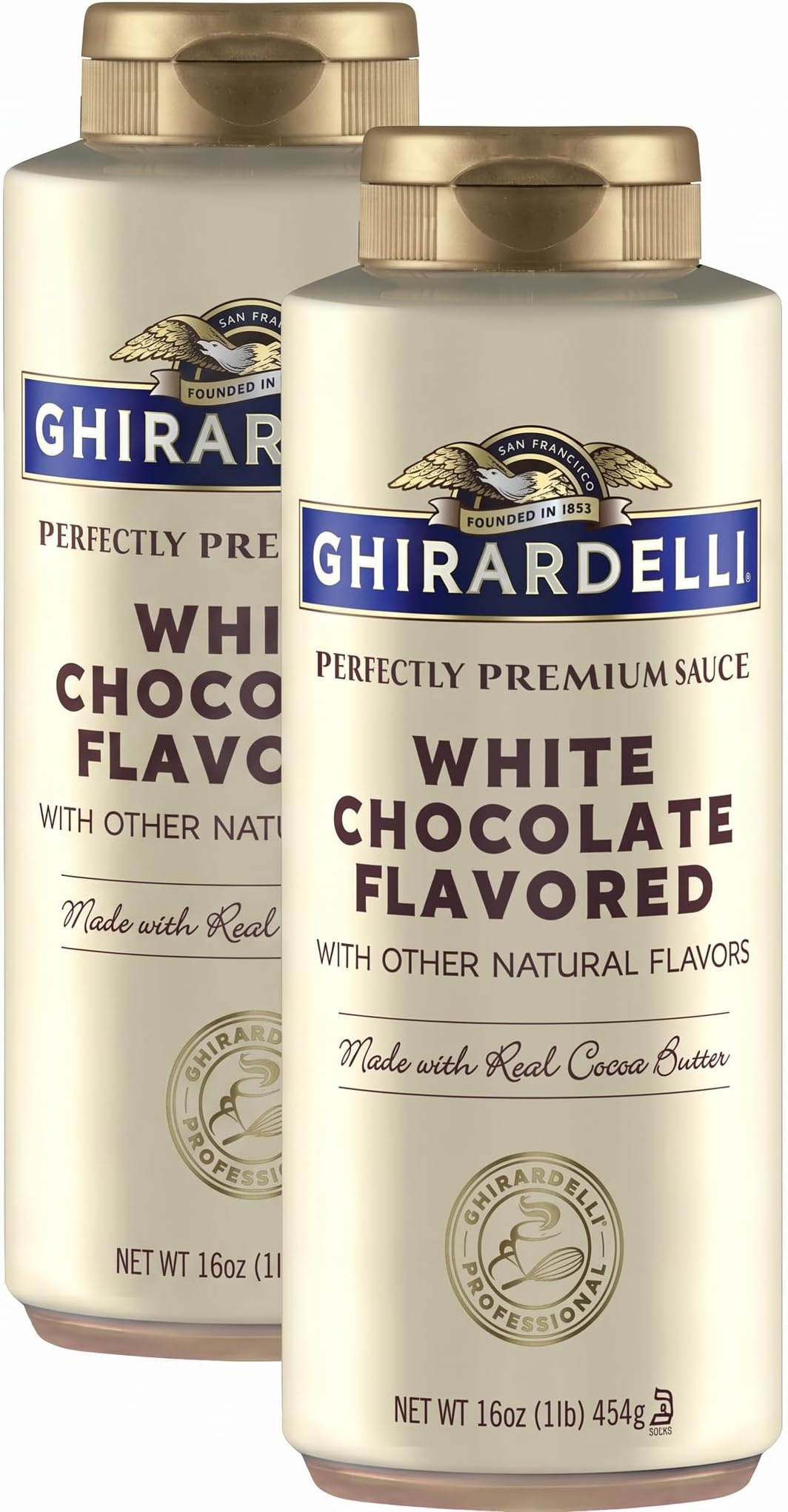 White Chocolate Flavored Sauce Squeeze Bottle, 16 oz (Pack of 2)