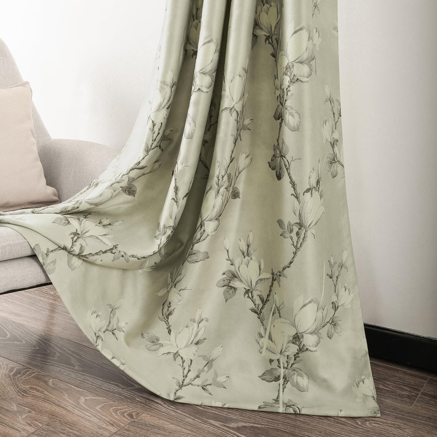 VOGOLBlackout Curtains for Bedroom, 63 Inches Long Grommet Drapes, Thermal Insulated Room Darkening Curtains Window Treatments for Living Room, 52x63, Set of 2 Panels