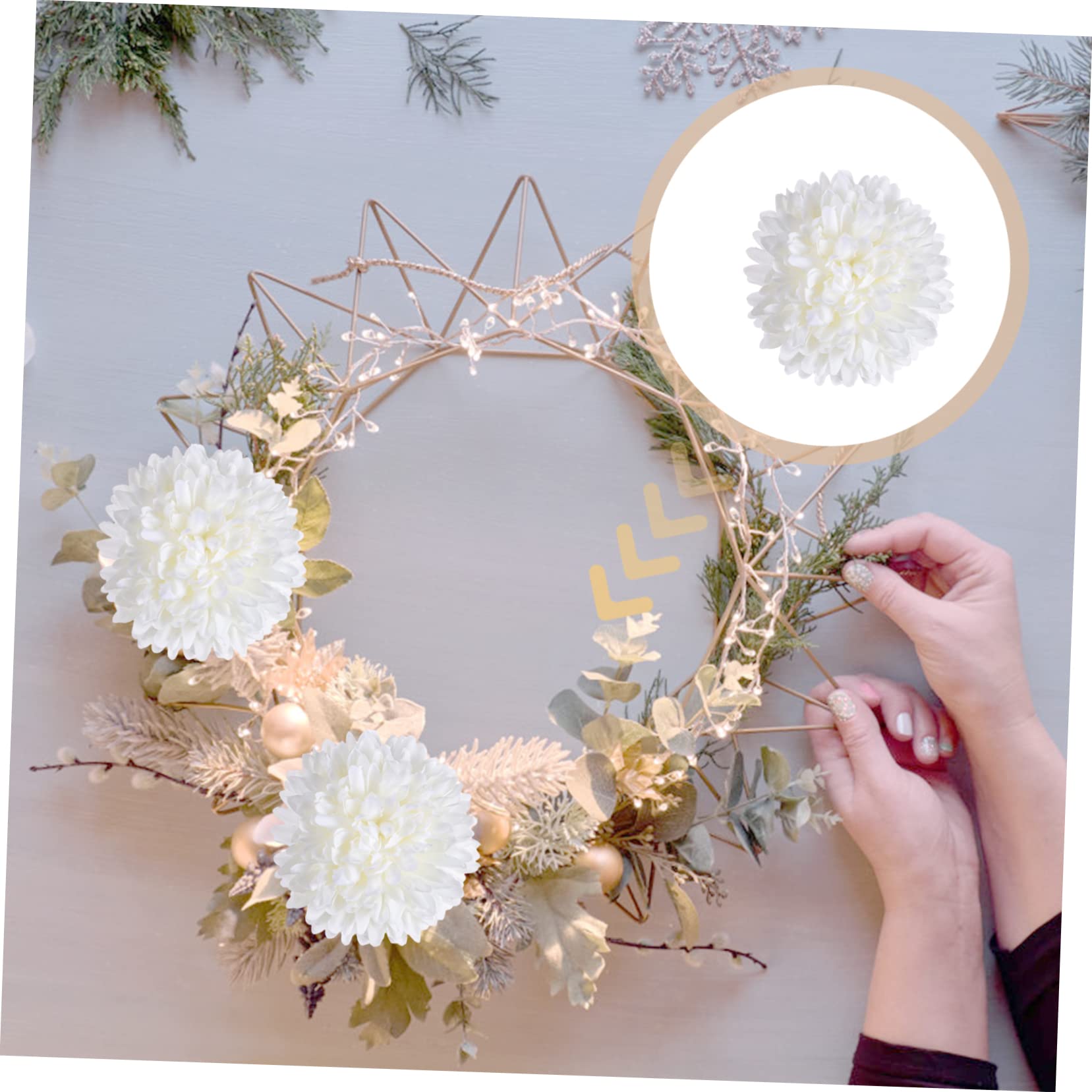 Cabilock 2 Sätze Simulation Melaleuca Heimdekoration Tischdekoration Für Die Hochzeit Nelkenblüte Aus Seide Künstlicher Chrysanthemen-nelkenstrauß Pfingstrosen Seidentuch 50 Stück * 2