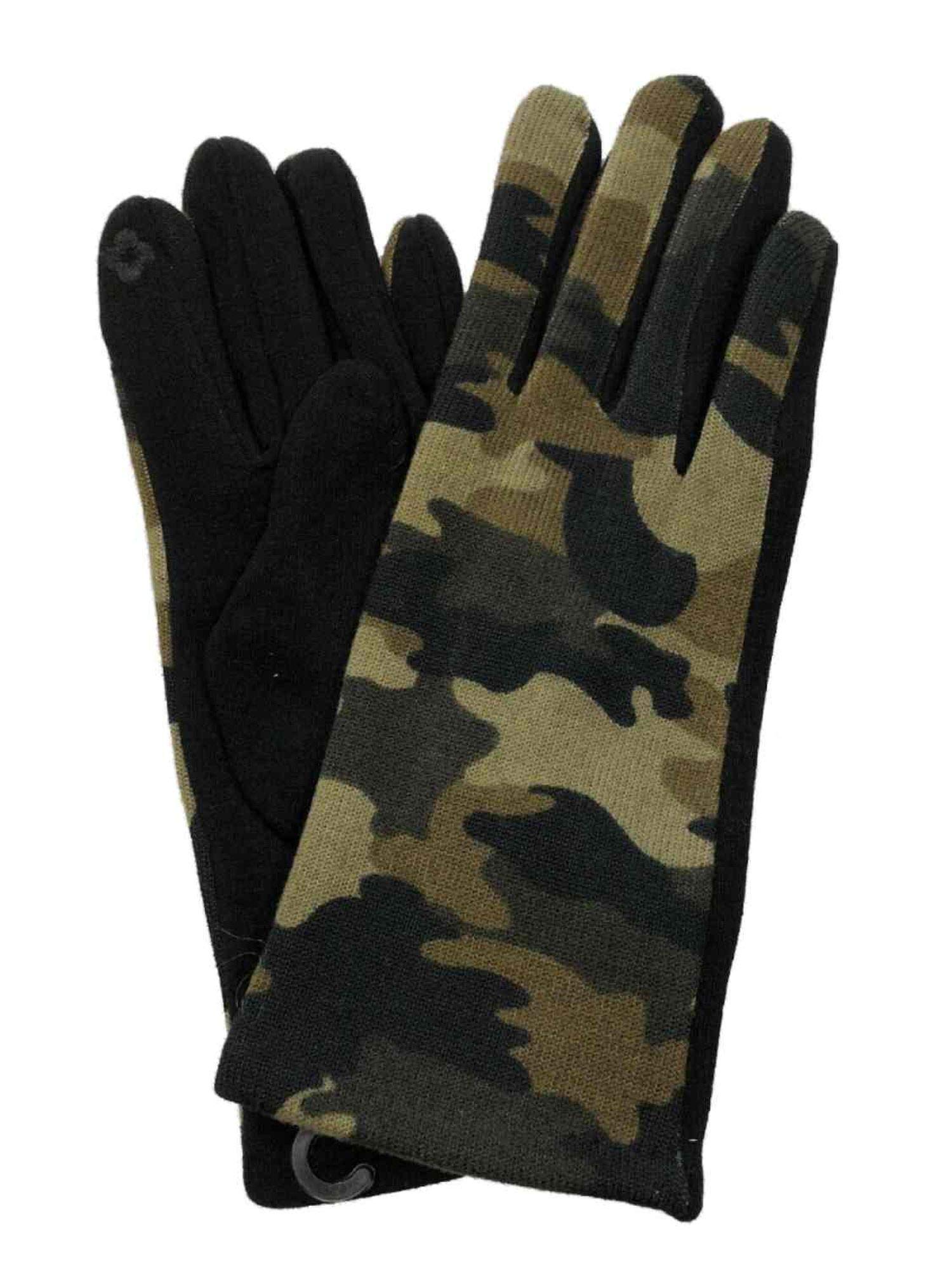 Fadivo Womens Green Camo Stretch Fit Texting & Tech Touchscreen  