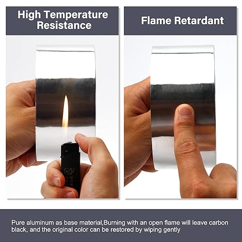 Miniatura 4 de Cinta de papel de aluminio  2 pulgadas x 65 pies, cinta HVAC cinta de metal plateado para conductos, cinta adhesiva resistente para aislamiento