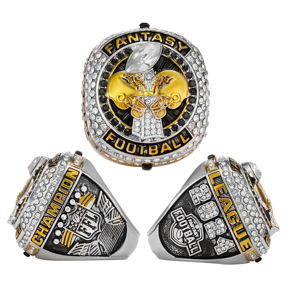 2024 Fantasy Football Ring mit Vitrine Championship Ring FFL Champions Ring Souvenir Fan Geschenk(Size:11)