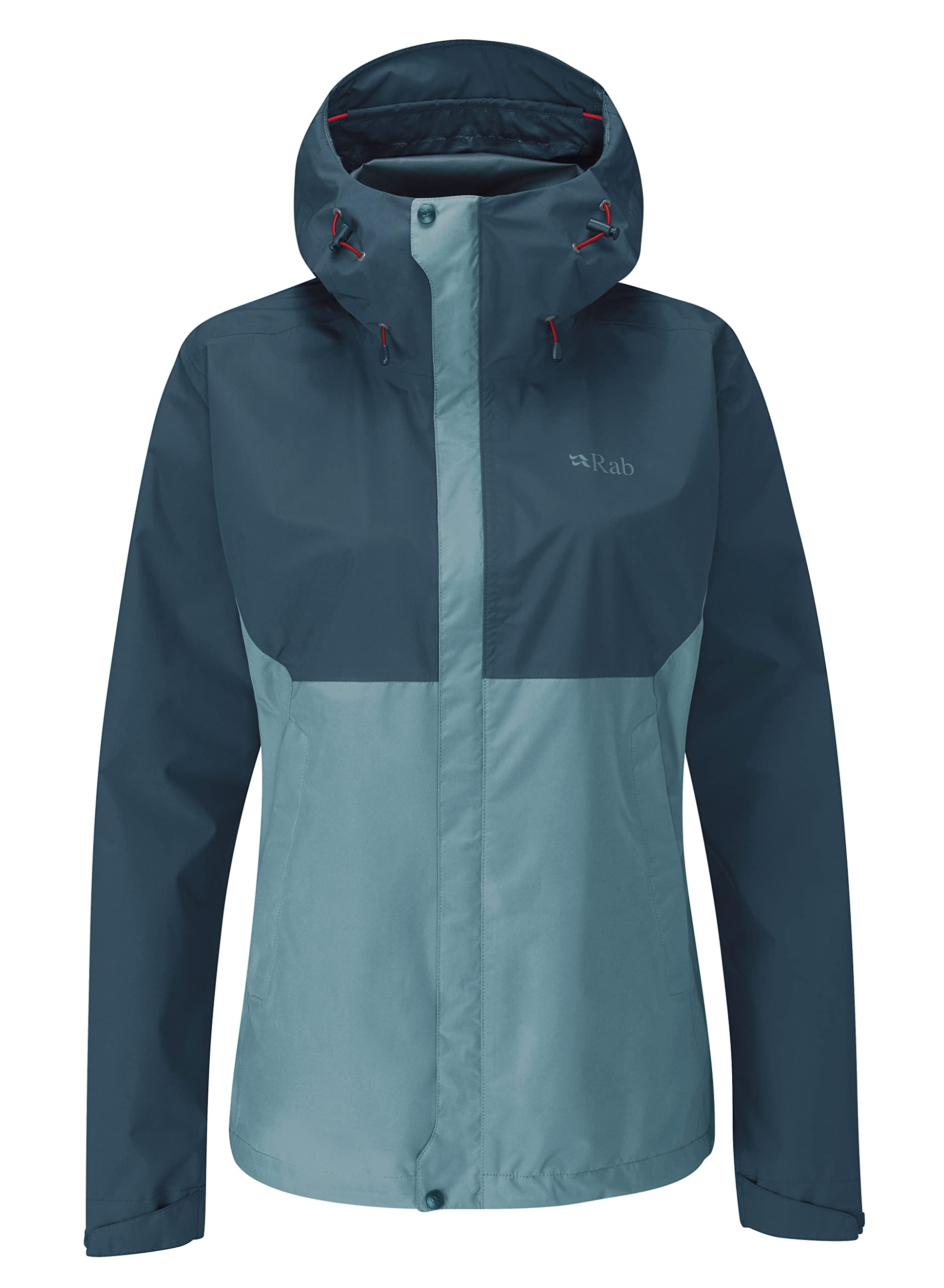 Rab Women's Downpour Eco Waterproof Breathable Jacket for Hiking, Trekking, & Climbing - Orion Blue/Citadel - 14