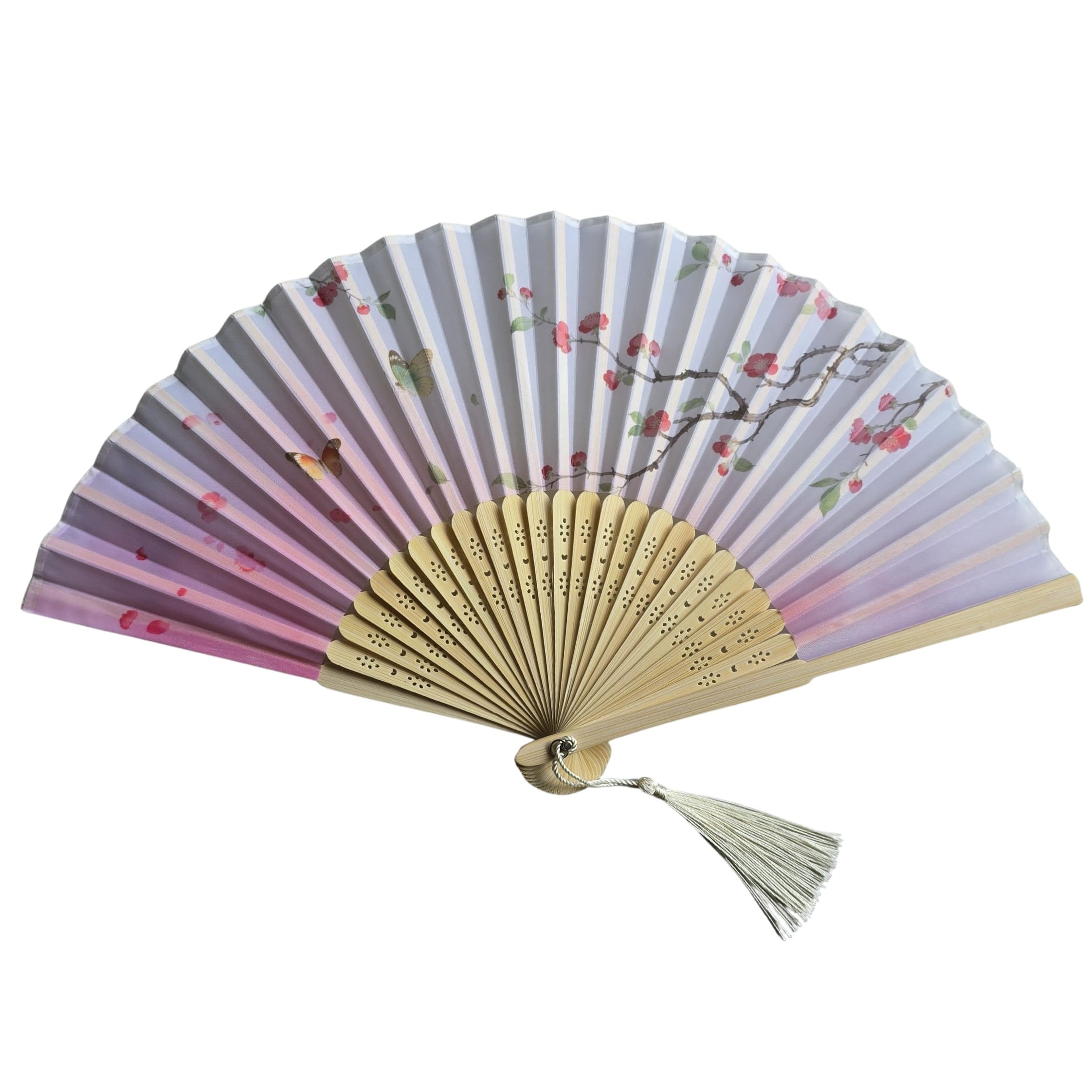 GFM® Bamboo Silk Handheld Folding Hand Fan for Summer, Wedding, Party Favour (FLSLK-CH-60) — image 1