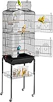VEVOR 64-Inch Open Top Large Bird Cage with Rolling Stand - Flight Cage for Parakeets, Finches, Lovebirds, Cockatiels, Budgies