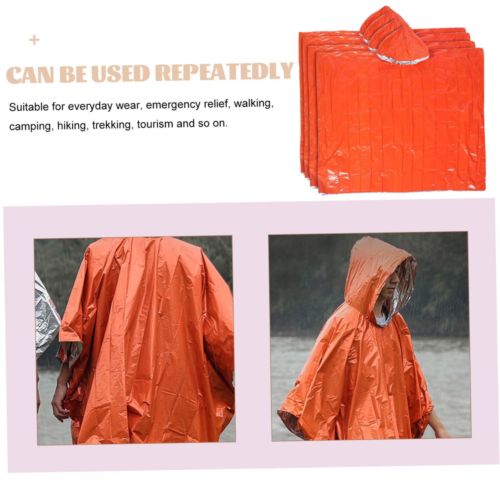4piezas Ponchos Impermeables De Emergencia para Ciclismo Al Aire para Escalada De Emergencia para Acampar Poncho De Lluvia para Adultos Impermeables para Mujeres