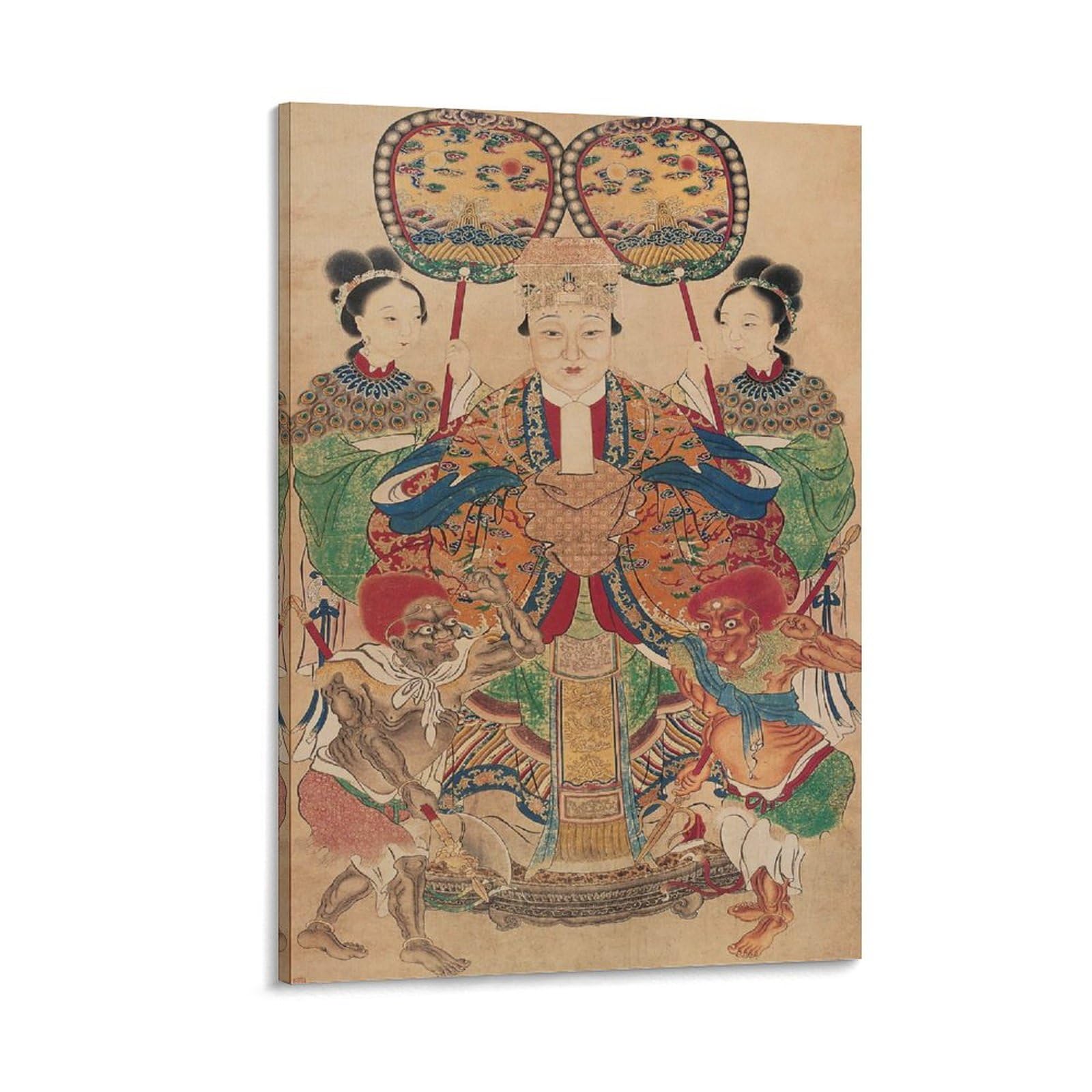 Goddess of The Sea Mazu, Tianfei, Queen of Heaven, Goddess of The Sea, Goddess of Blessing Peace Pos Wall Art Poster Gifts Bedroom Prints Home Decor Hanging Picture Canvas Painting Posters 20x30inch(5