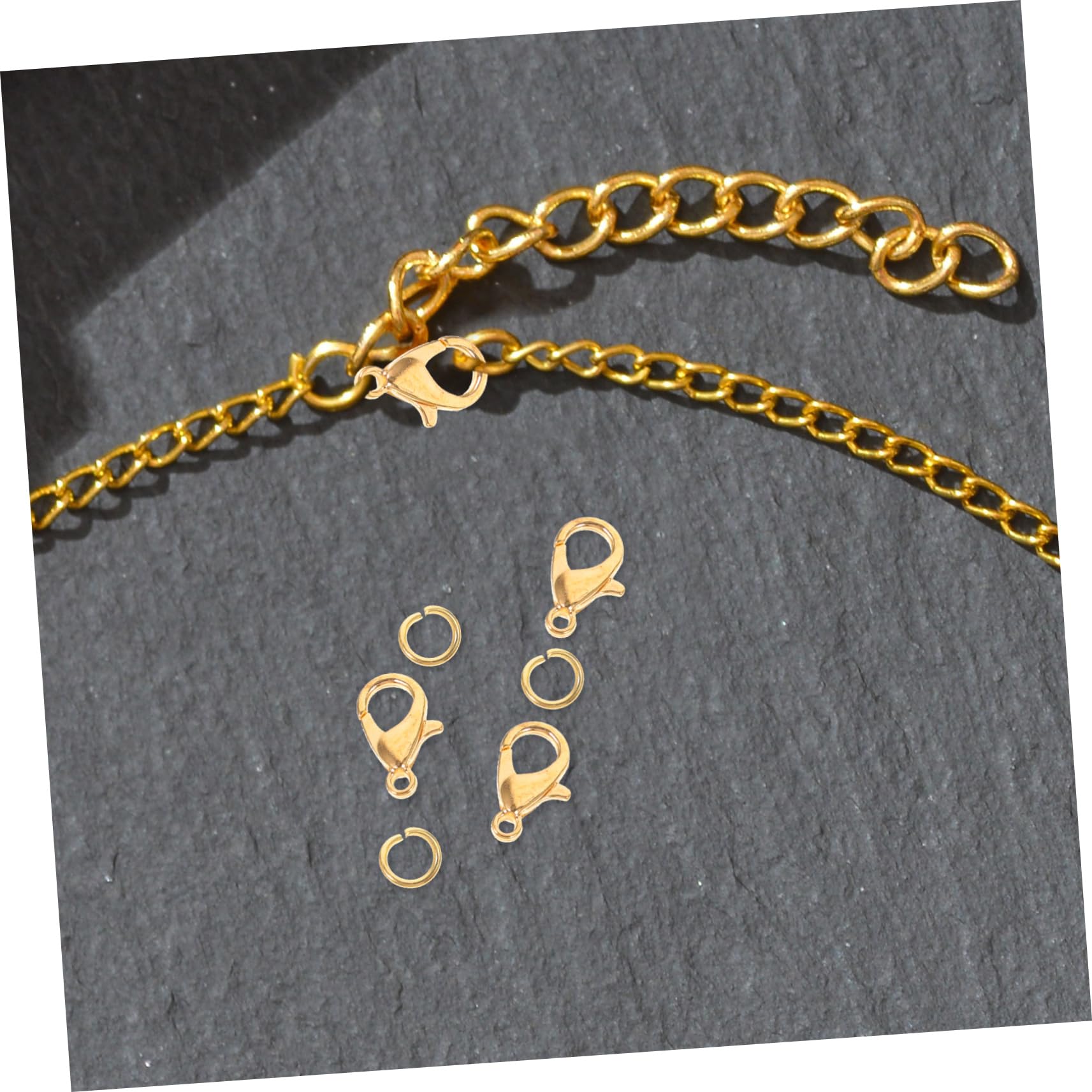 5sätze Ketten Schmuckherstellung Goldene Kreuzkette Mit Ringen Und Karabiner-verschlüssen Für Halsketten Armbänder Und Fußschmuck Hochwertige Metallkette Für Kreatives