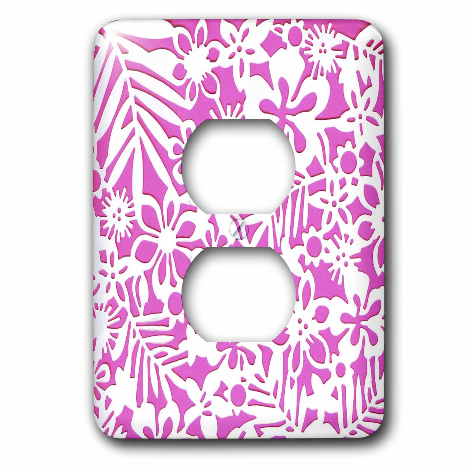 Cache-prise floral hawaiien blanc et rose 15,2 cm pour installation murale